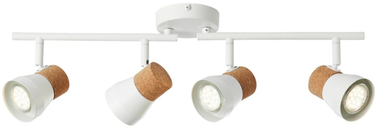 Lightbox Deckenstrahler, ohne Leuchtmittel, drehbares Spotrohr, 17 x 61cm, GU10, max. 10W, schwenkbar, Metall/Kork Bild 1