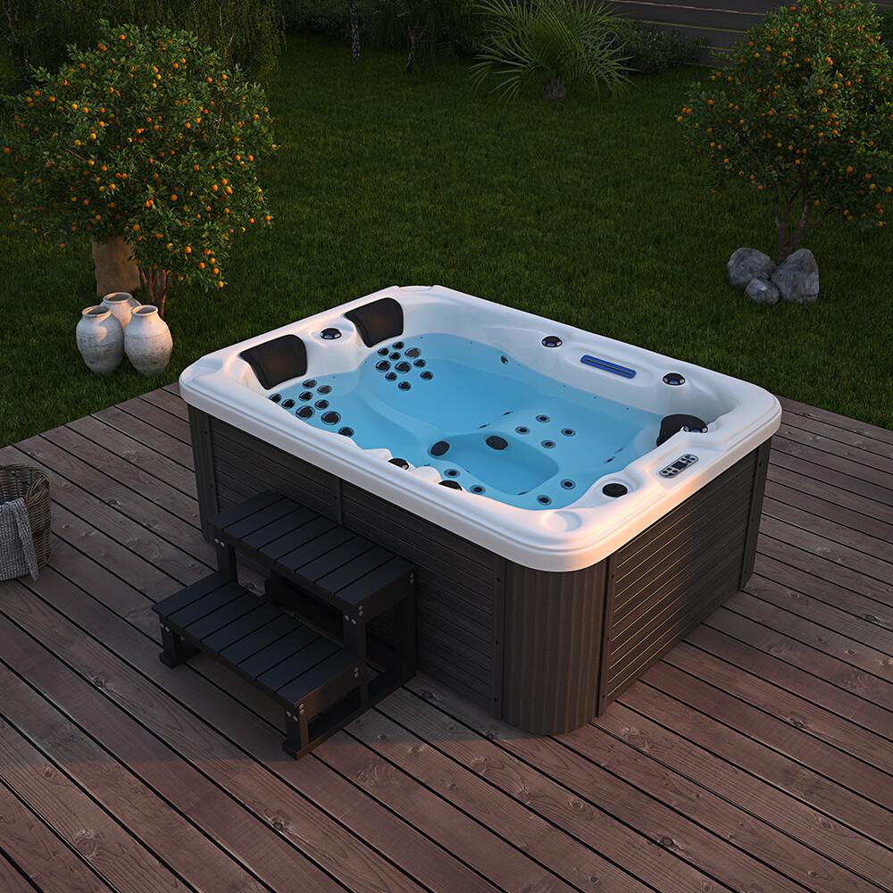 HOME DELUXE Outdoor Whirlpool BEACH - Mit Treppe und Thermoabdeckung Bild 1