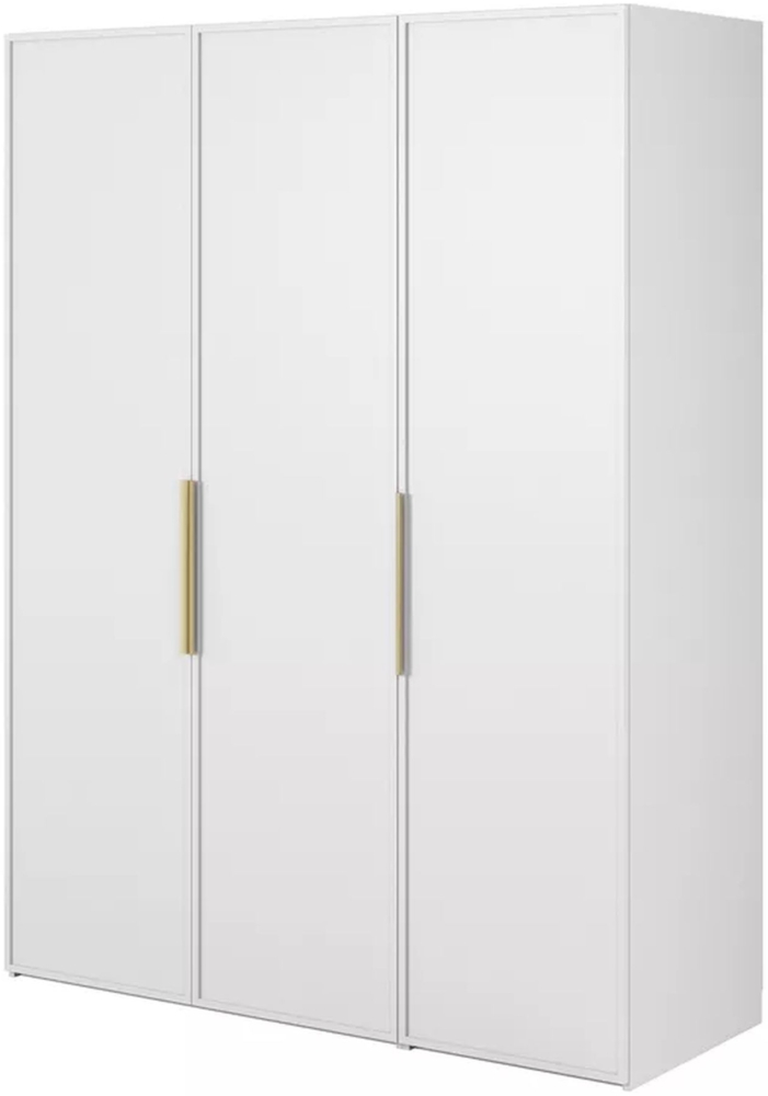 Selsey 'Frame' Kleiderschrank 3-türig mit Kleiderstange und Schubladen, weiß 200 x 150 x 57 cm Bild 1