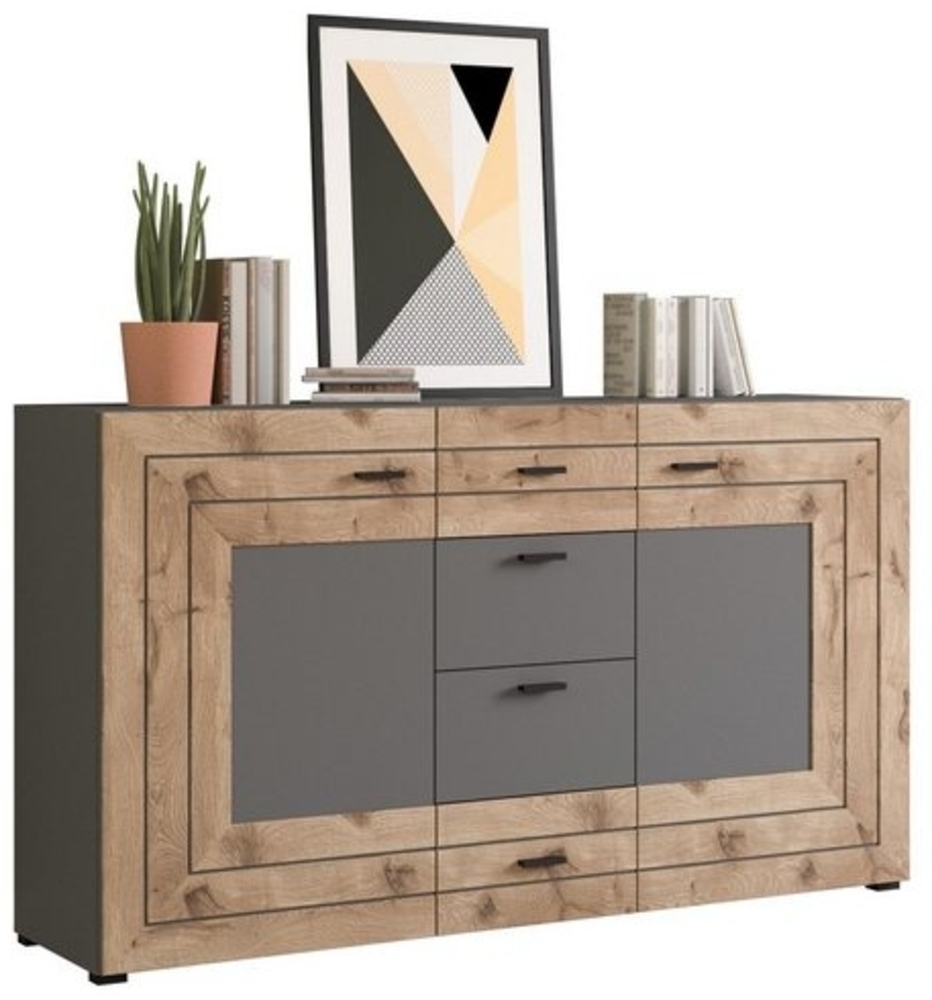 Sideboard Freno - Grau / Nox Oak Bild 1