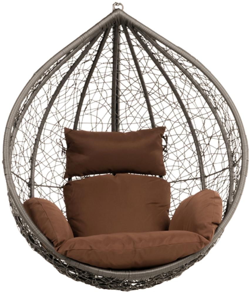 HOME DELUXE Polyrattan Hängesessel CIELO - Grau/Braun nur Korb Bild 1