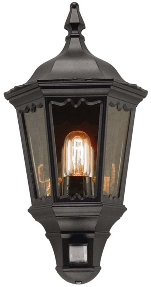 Außenleuchte, Wandlampe, Laterne, PIR-Sensor, Schwarz Bild 1