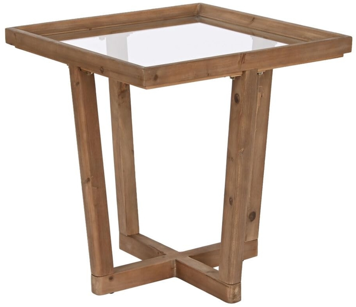 Home ESPRIT Beistelltisch Braun Glas Fichte 58 x 58 x 60 cm Bild 1