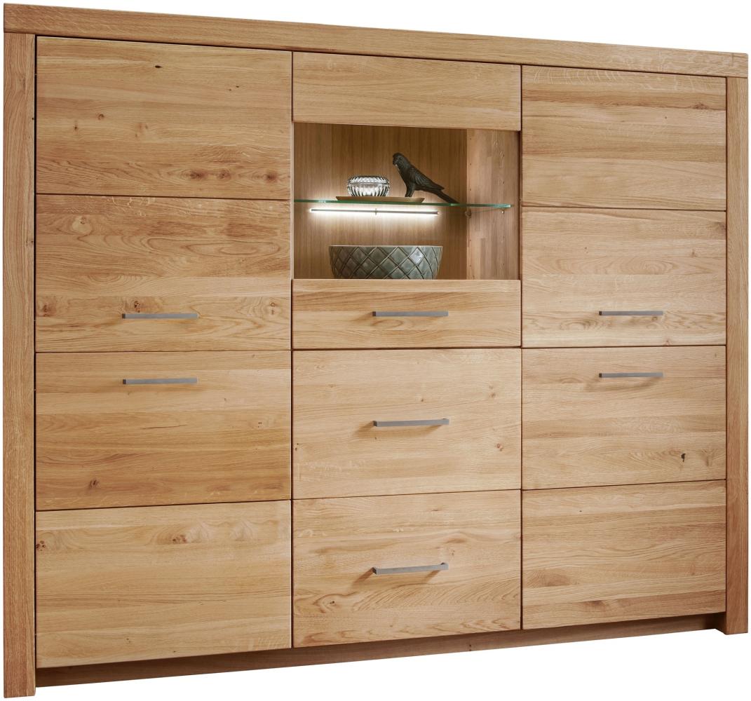 Highboard >WZ-0169< (BxHxT: 170,4x141,2x40 cm) in natur geölt aus Wildeiche Bild 1