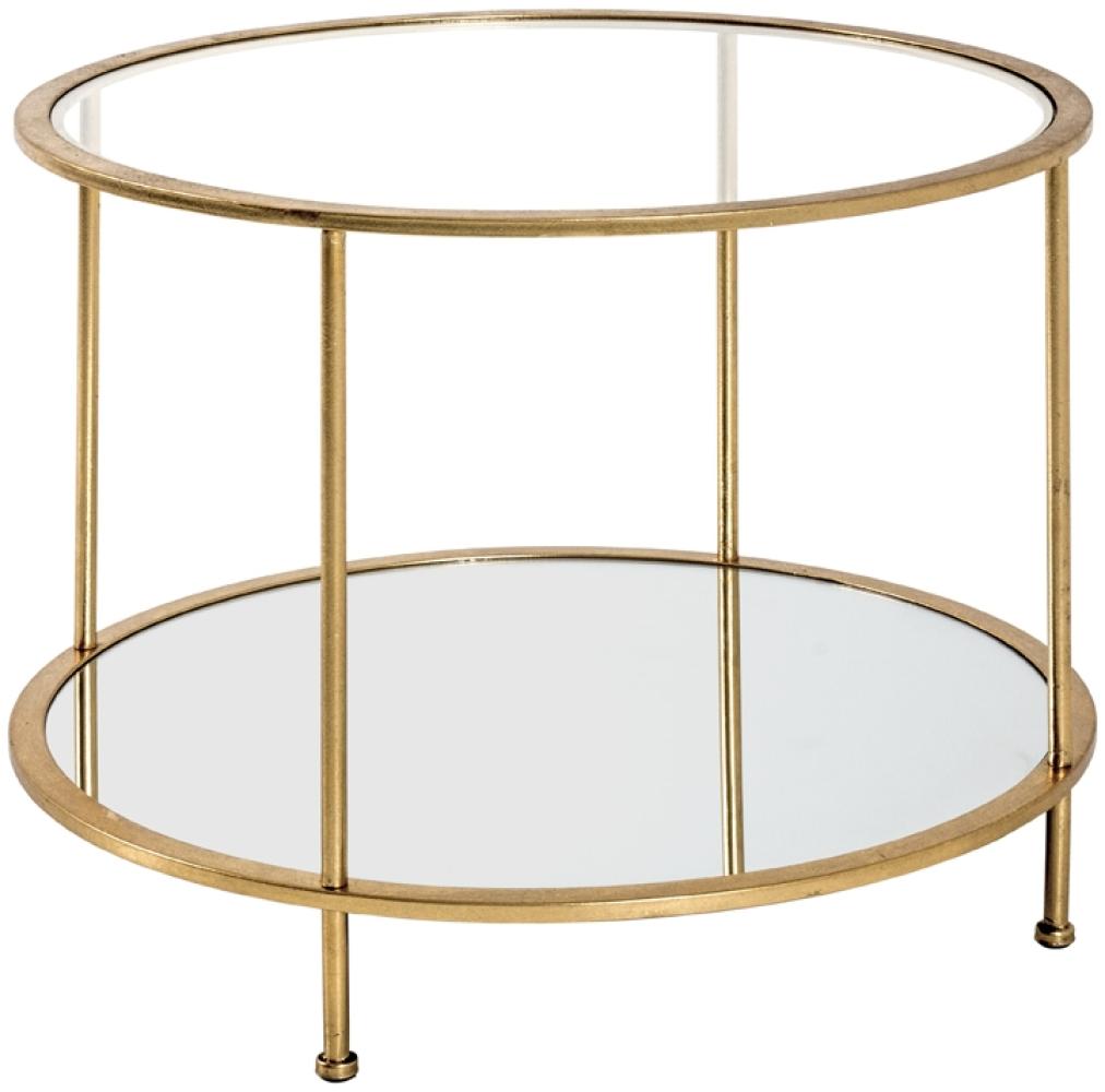 Beistelltisch in gold aus Stahlrohr, Spiegelglas, SHG 5 mm - 45cm (H) Bild 1