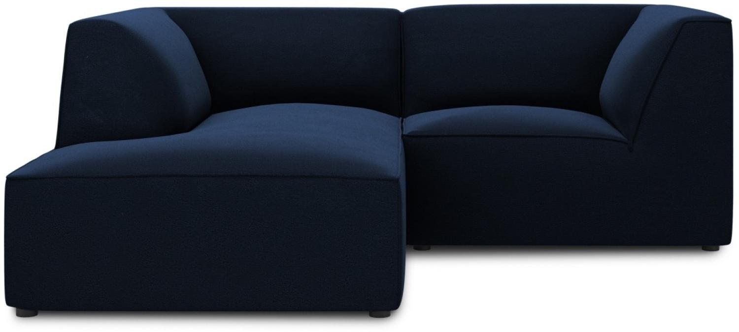 Micadoni 3-Sitzer Samtstoff Modular Ecke links Sofa Ruby | Bezug Royal Blue | Beinfarbe Black Plastic Bild 1