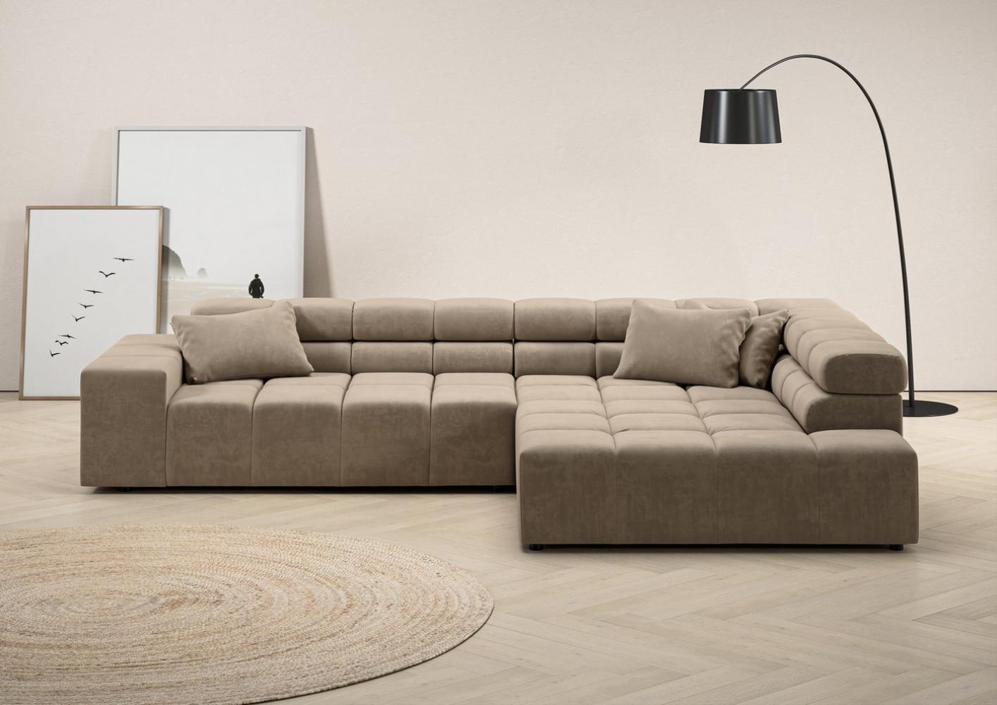 INOSIGN Ecksofa Ancona incl. Kopfteilverstellung, Zierkissen Breite 319cm, L-Form, wahlweise motorische Sitztiefenverstellung, auch in Cord + Easy Care Bild 1