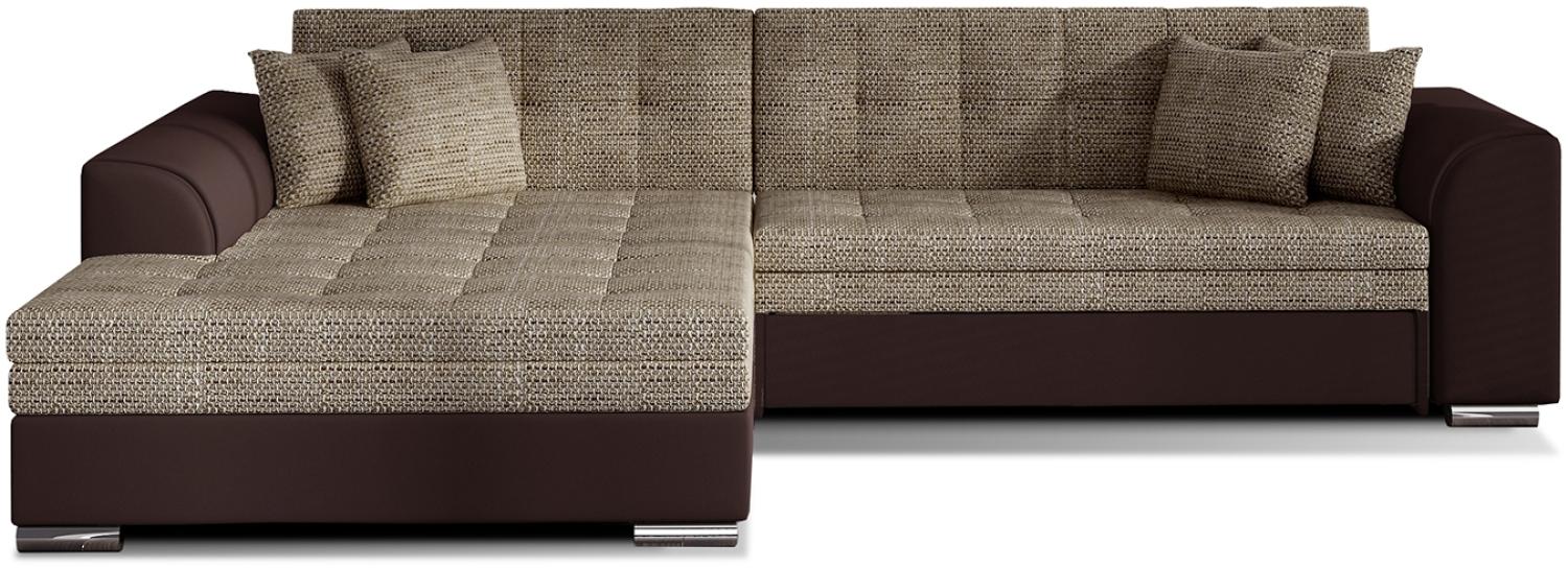 ELTAP 'Sorento', Ecksofa, Eckcouch, Beige / Braun, 78 x 194 x 296 cm, Links Bild 1