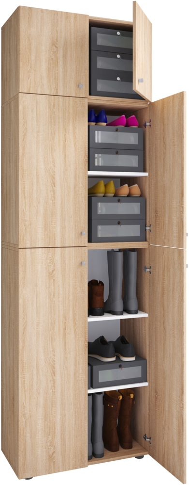 VCM Schuhschrank Lona 917765 Sonoma-Eiche H. 223 x B. 70 x T. 39 cm Bild 1