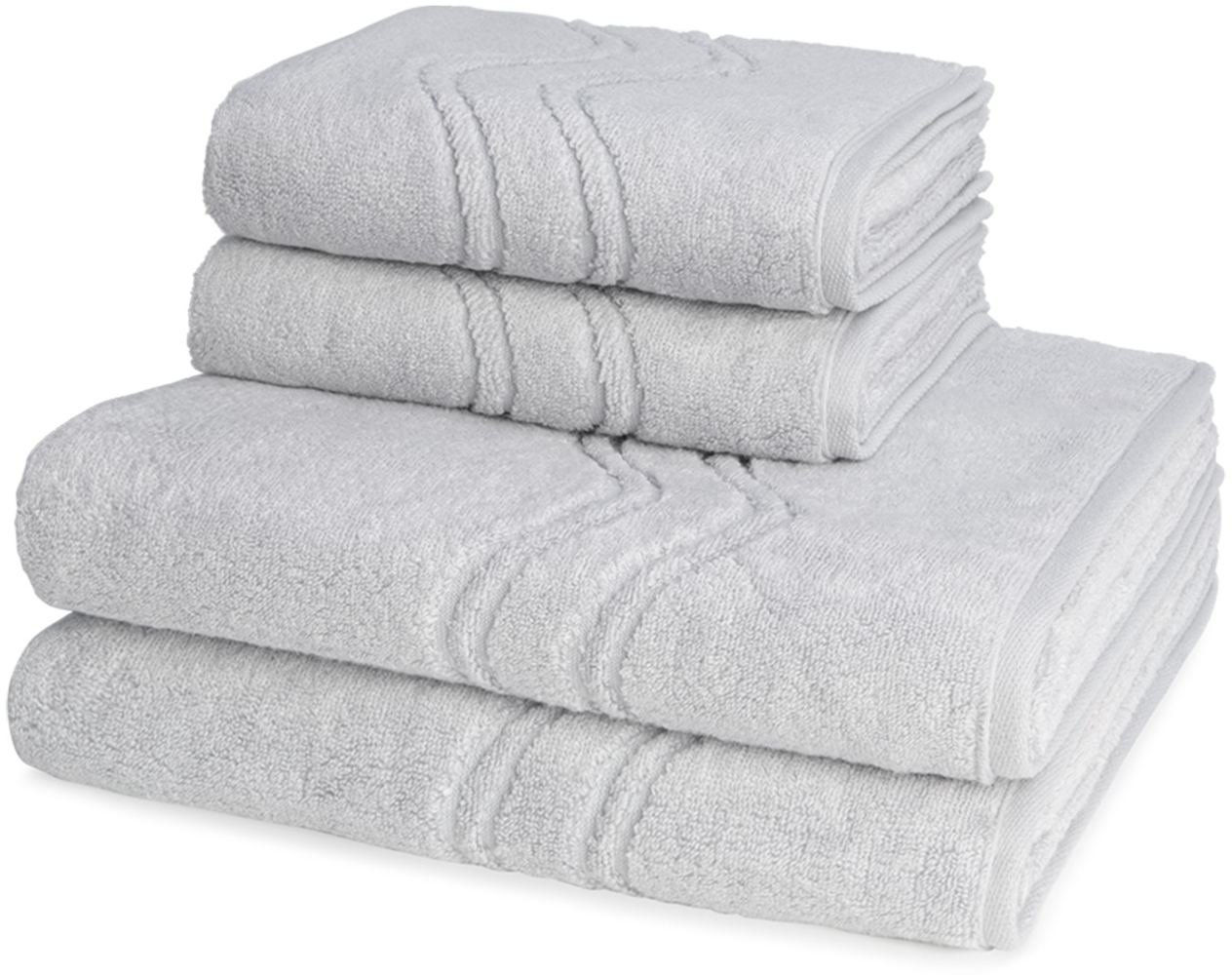 Ross Cashmere feeling 4 tlg. Frottier-Set - 2 X Handtuch (50 X 100cm), 2 X Duschtuch (75 X 140cm) - 520 g/m2 - Chrom Bild 1