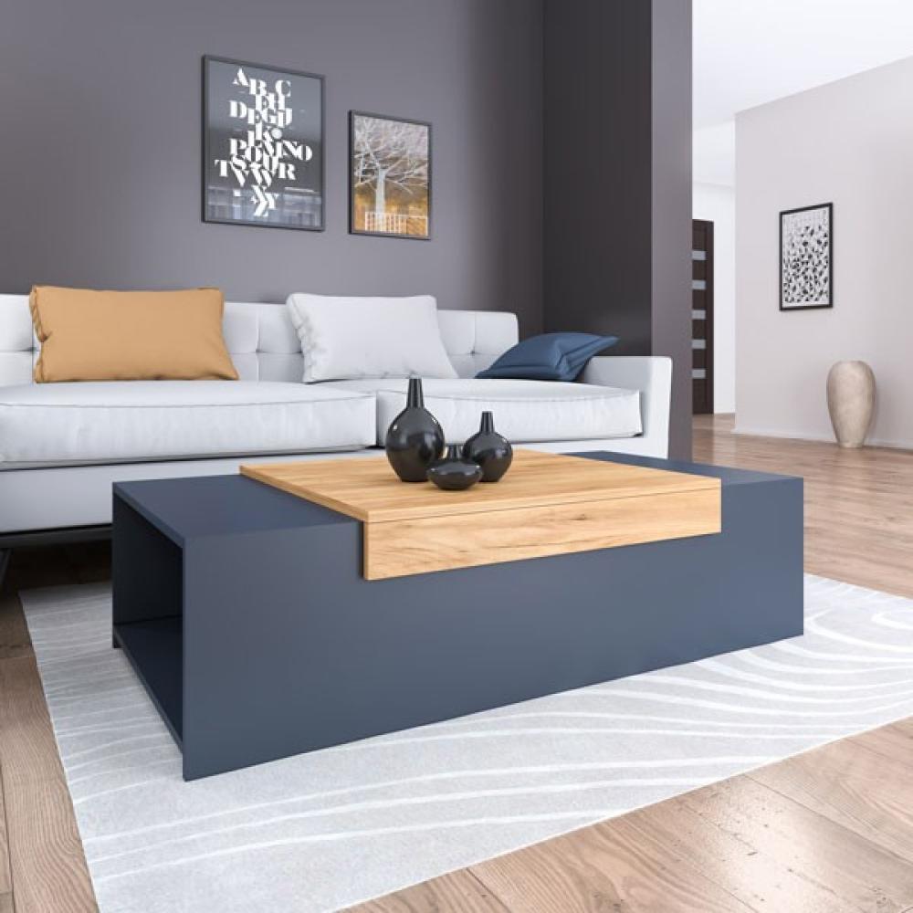 Couchtisch 2002 Wohnzimmertisch 110 x 60 x 31 cm graphit Gold Craft Eiche Bild 1