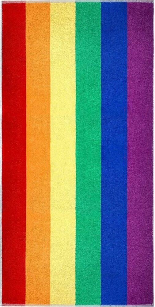 Lashuma Badetuch Regenbogen, Frottee (1-St), gestreiftes Strandtuch Frottee bunt 90x180 cm Bild 1