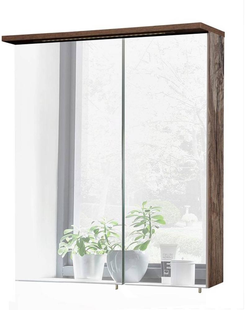 Spiegelschrank LIMA-04 Panamaeiche, LED, BxHxT: ca. 60x72,3x16/24cm Bild 1