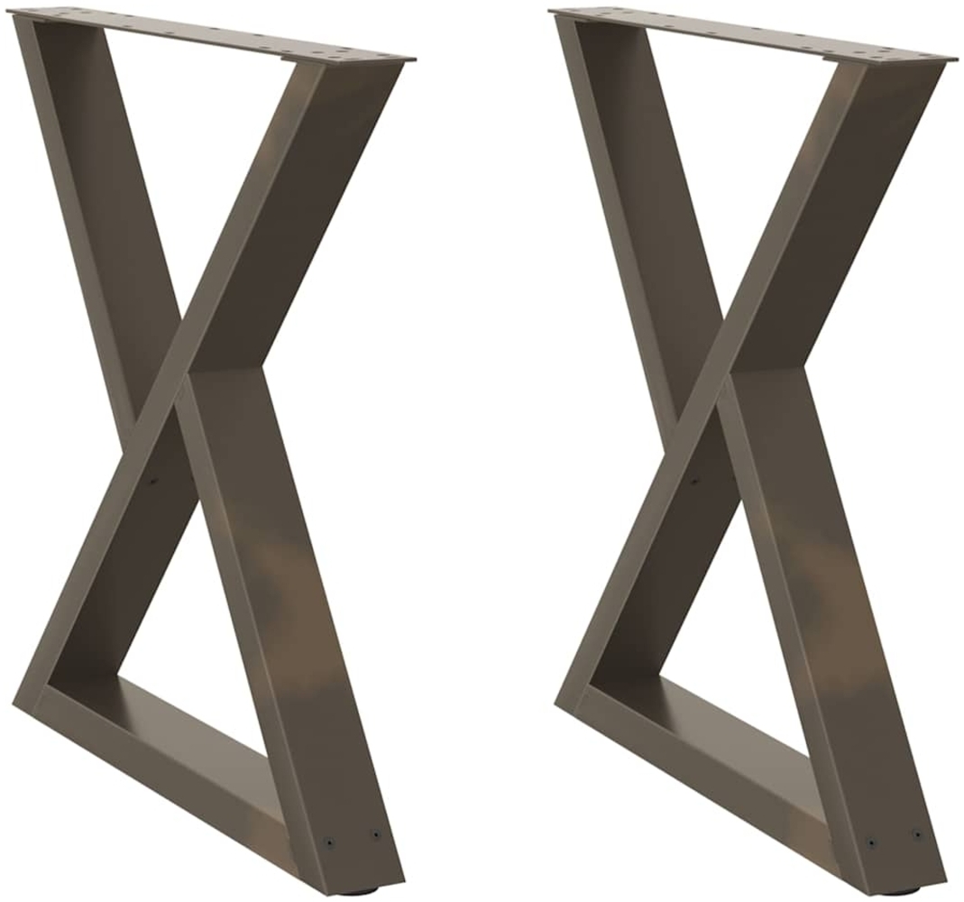 vidaXL Esstisch Beine 2 Stück Naturstahl 70x(72-73,3) cm Stahl 4012727 Bild 1