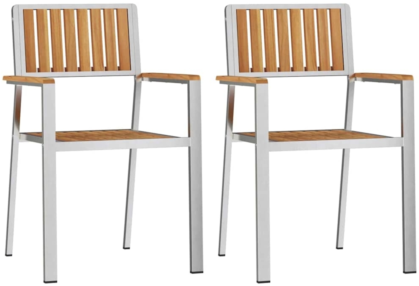 vidaXL Gartenstuhl 2 pcs Braun 56x54,5x87cm Massives Teakholz 42006203 Bild 1