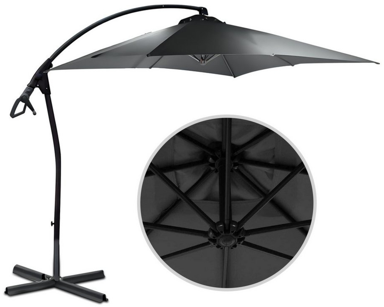 habeig Ampelschirm 100% Wasserdicht Schirm 250x250 cm PVC Sonnenschirm, 100% wasserdicht Bild 1