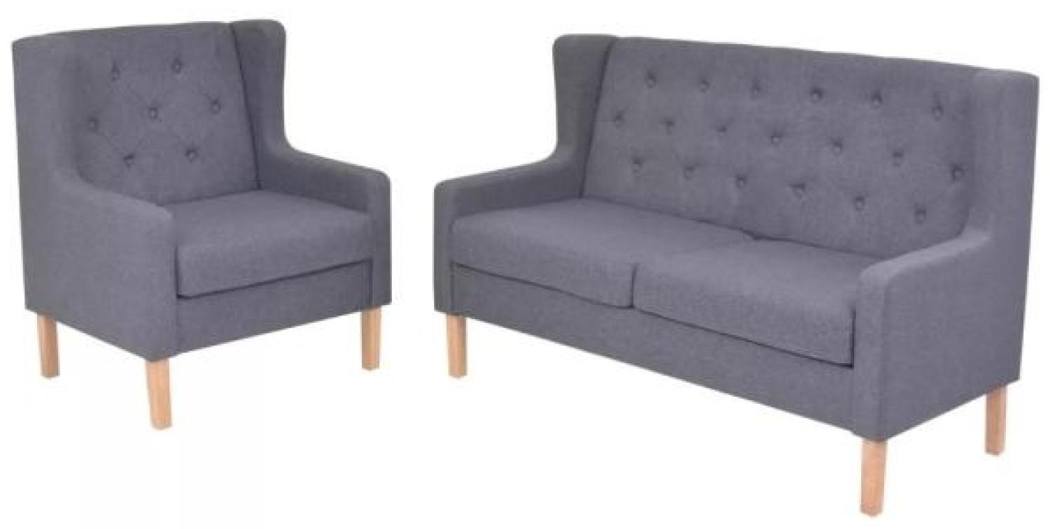 vidaXL Sofa-Set 2-tlg. Stoff Grau [274932] Bild 1