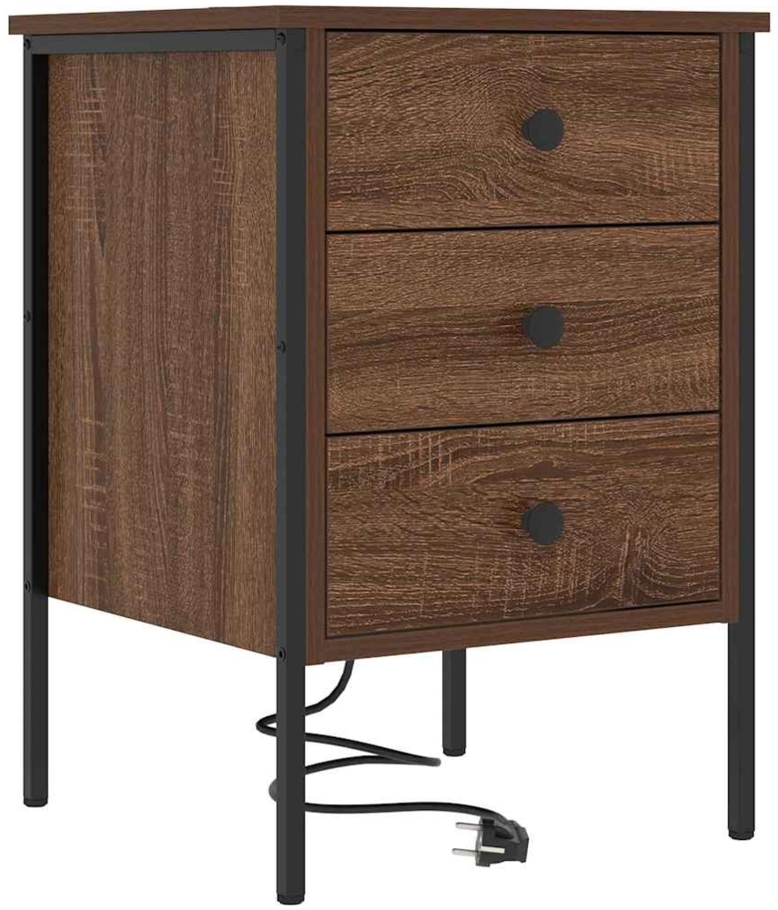 vidaXL Nachttisch Braun Eichen-Optik 42 x 41 x 61 cm Holzwerkstoff 859488 Bild 1