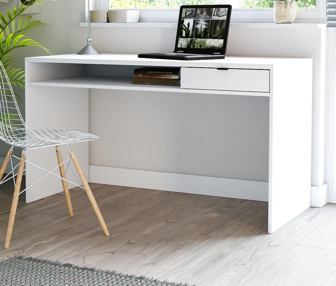 Schreibtisch Modul in weiß 130x60 cm Bild 1