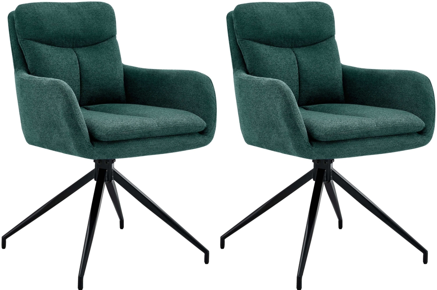CLP 2er Set Esszimmerstühle Somers Stoff 180° Schwenkfunktion mit Rückenlehne,grün Bild 1