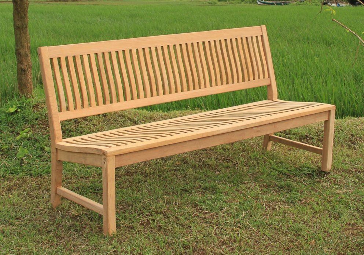 Stabile Gartenbank KINGSBURY - Premium Teak ohne Armlehnen 180 cm Bild 1