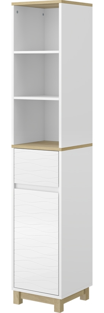 Badezimmermöbel Livia Weiß 30 x 151 cm mit Schubladen Vicco Bild 1