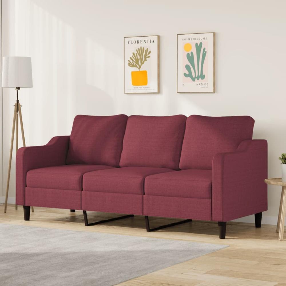 vidaXL 3-Sitzer-Sofa Weinrot 180 cm Stoff Bild 1