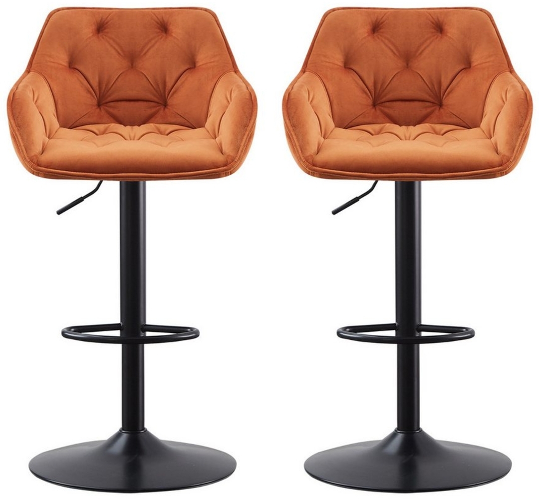 JYMTOM Barhocker höhenverstellbarer, drehbarer Bistrohocker mit Rückenlehne (2 St), mit Samtmaterial, 360° drehbar, komfortabel Bild 1