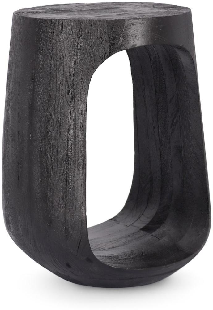 Beistelltisch Lopez aus Mangoholz Ø 33cm, Schwarz Bild 1