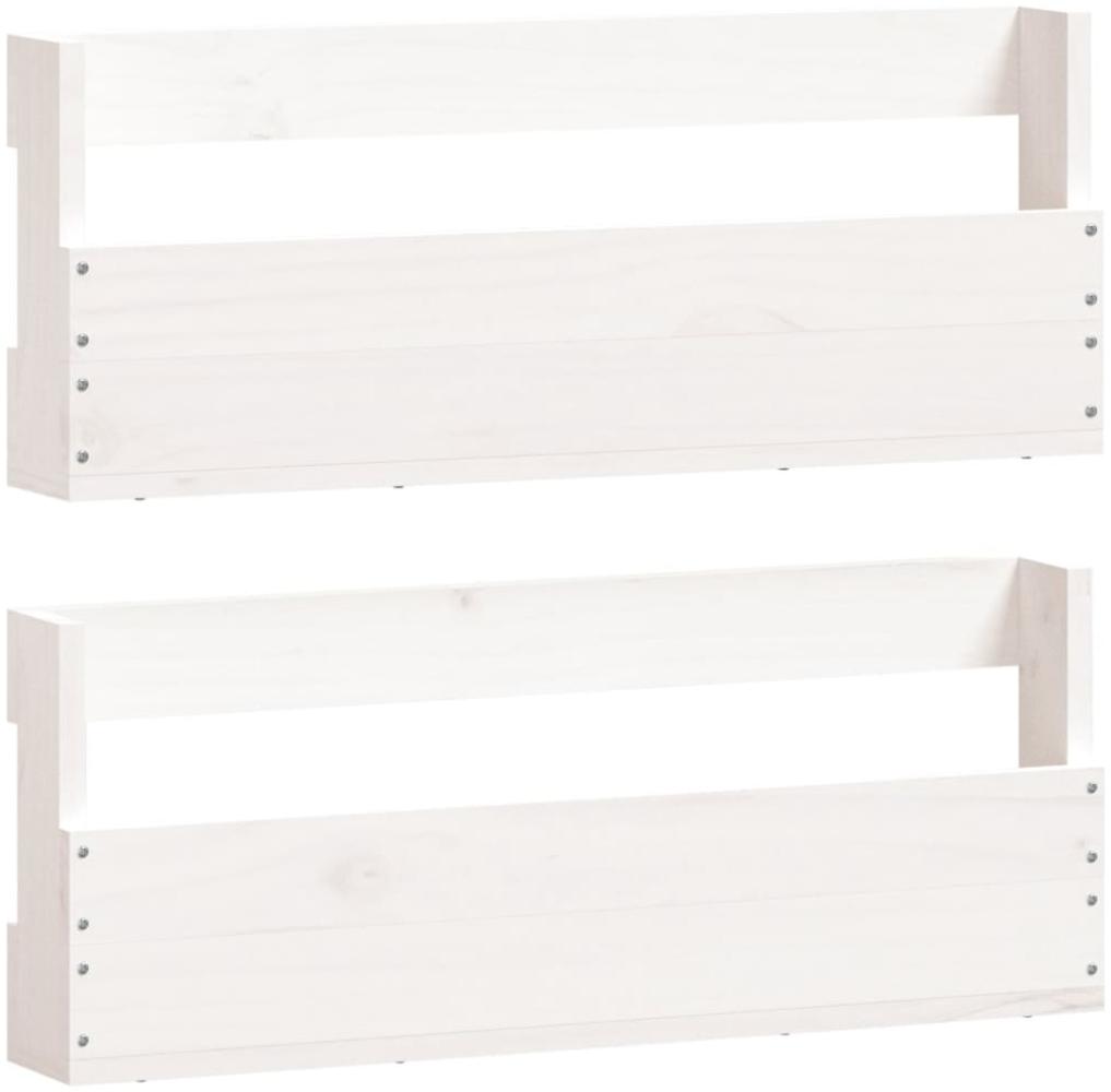 vidaXL Wand-Schuhregale 2 Stk. Weiß 59x9x23 cm Massivholz Kiefer 833274 Bild 1