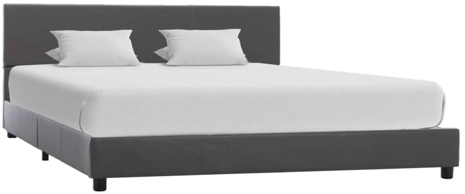vidaXL Bettgestell Grau Kunstleder 140x200 cm 284777 Bild 1