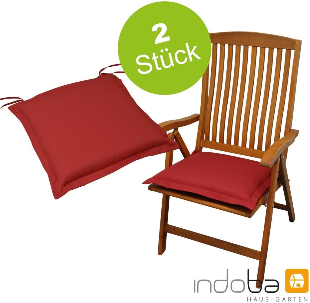 2 x indoba - Sitzkissen Serie Premium - extra dick - Rot Bild 1