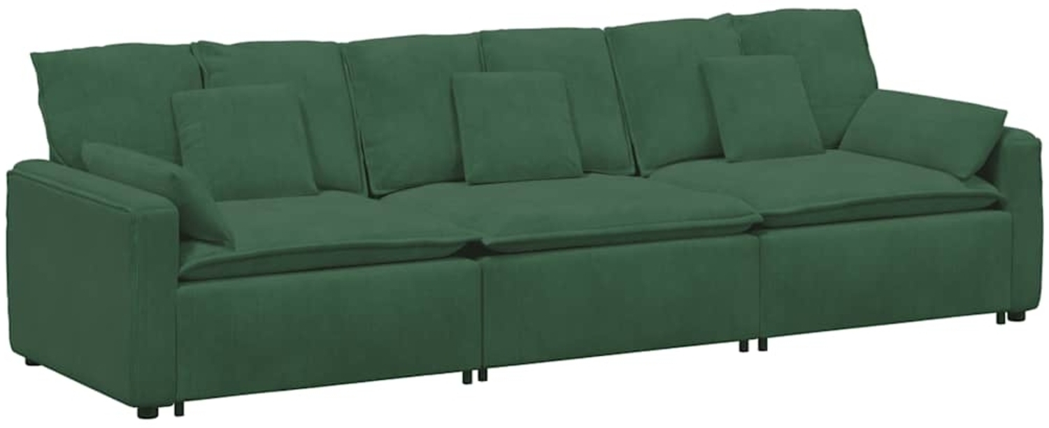 vidaXL Modulares Sofa mit Kissen Dunkelgrün 3321112 Bild 1