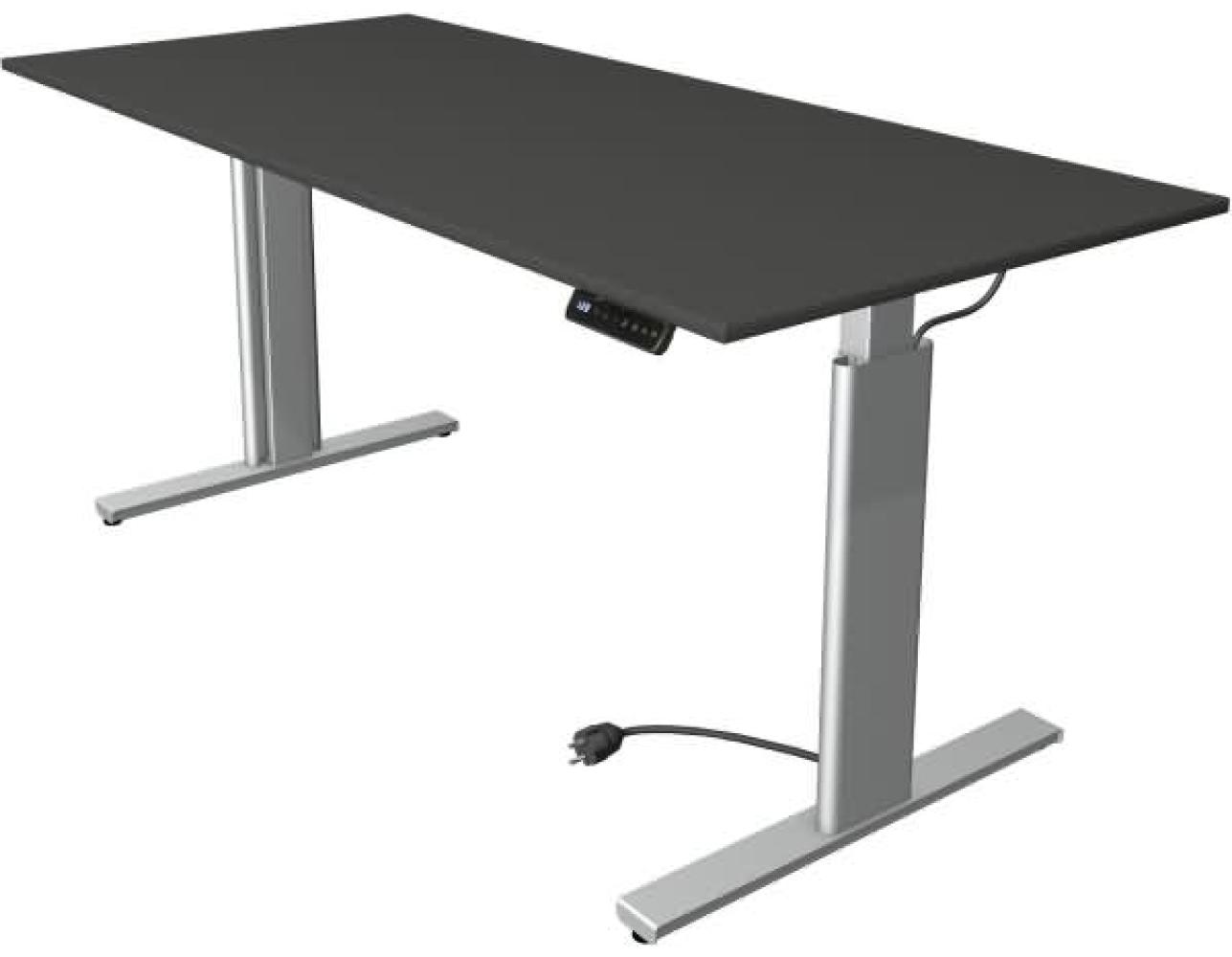 Kerkmann Schreibtisch Sitz-Stehtisch MOVE 3 silber 180x80x74-120cm elektr. höhenverstellbar anthrazit Bild 1