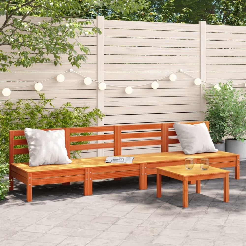 vidaXL Gartensofas ohne Armlehnen 4 Stk. Wachsbraun Massivholz Kiefer 838009 Bild 1