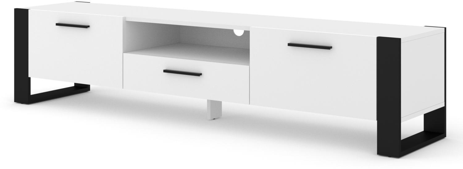 TV-Schrank Kommode NUKA 200 cm weiß matt stehend Bild 1