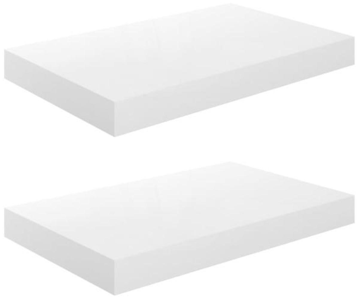 vidaXL Schweberegale 2 Stk. Hochglanz-Weiß 40x23x3,8 cm MDF 323743 Bild 1