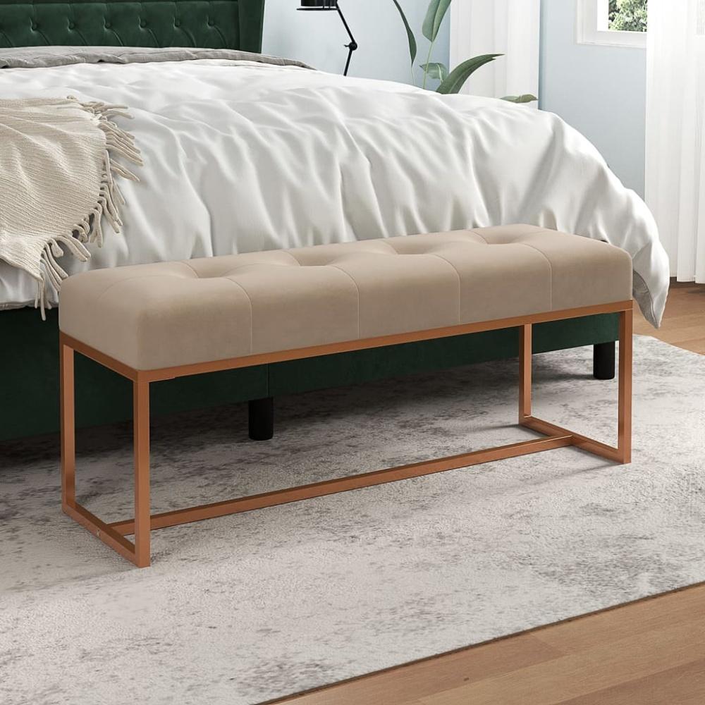 vidaXL Sitzbank Beige 110x36x45 cm Samt 350604 Bild 1