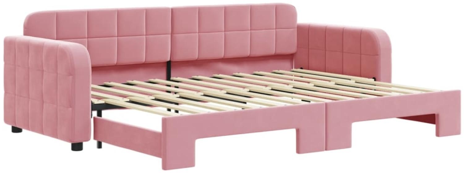 vidaXL Tagesbett Ausziehbar Rosa 80x200 cm Samt 3196925 Bild 1