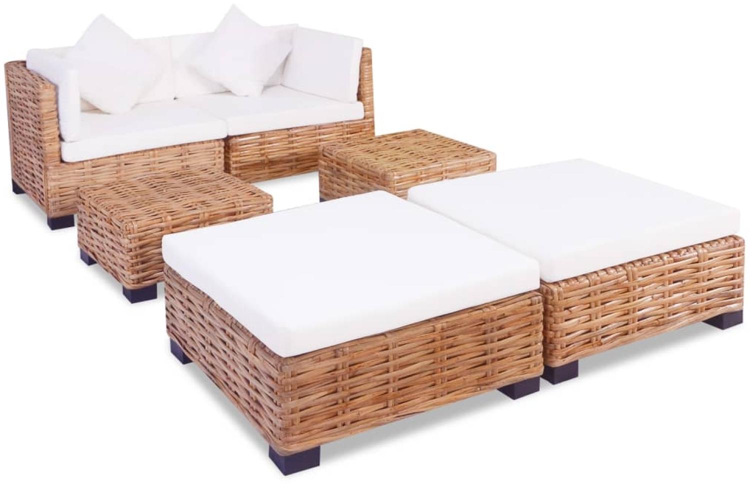 vidaXL Sofagarnitur 16-tlg. Natürliches Rattan 244625 Bild 1