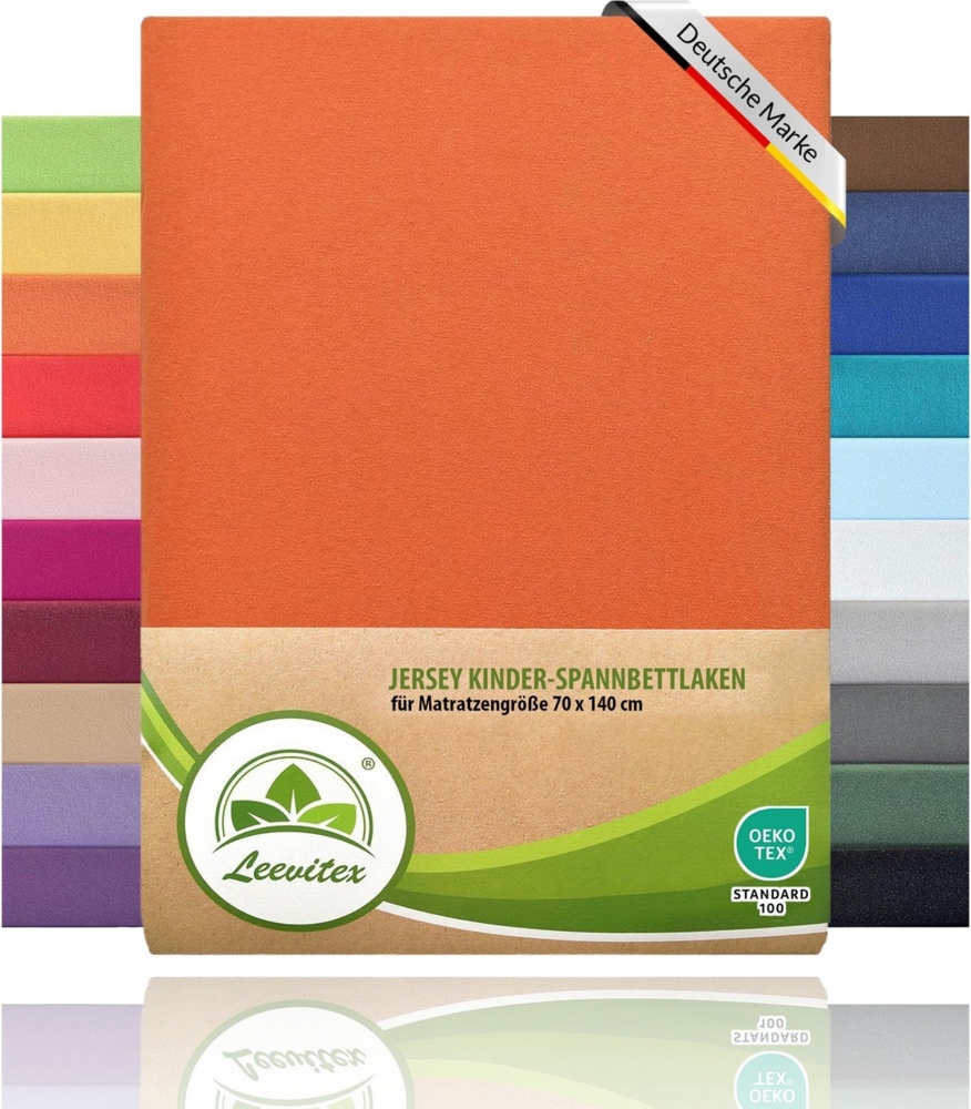 leevitex® Spannbettlaken Spannbettlaken Kinder Spannbettlaken Premium 170 g/m², Gummizug: Rundumgummizug, (1 Stück), schwer & blickdicht, 100% Baumwolle, 70x140 cm Bild 1