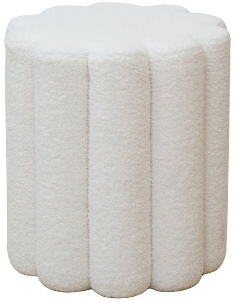 SVITA Hocker DAHLIA, Teddy-Bouclé, Polsterhocker, Sitzgelegenheit, Ø 35 cm Bild 1
