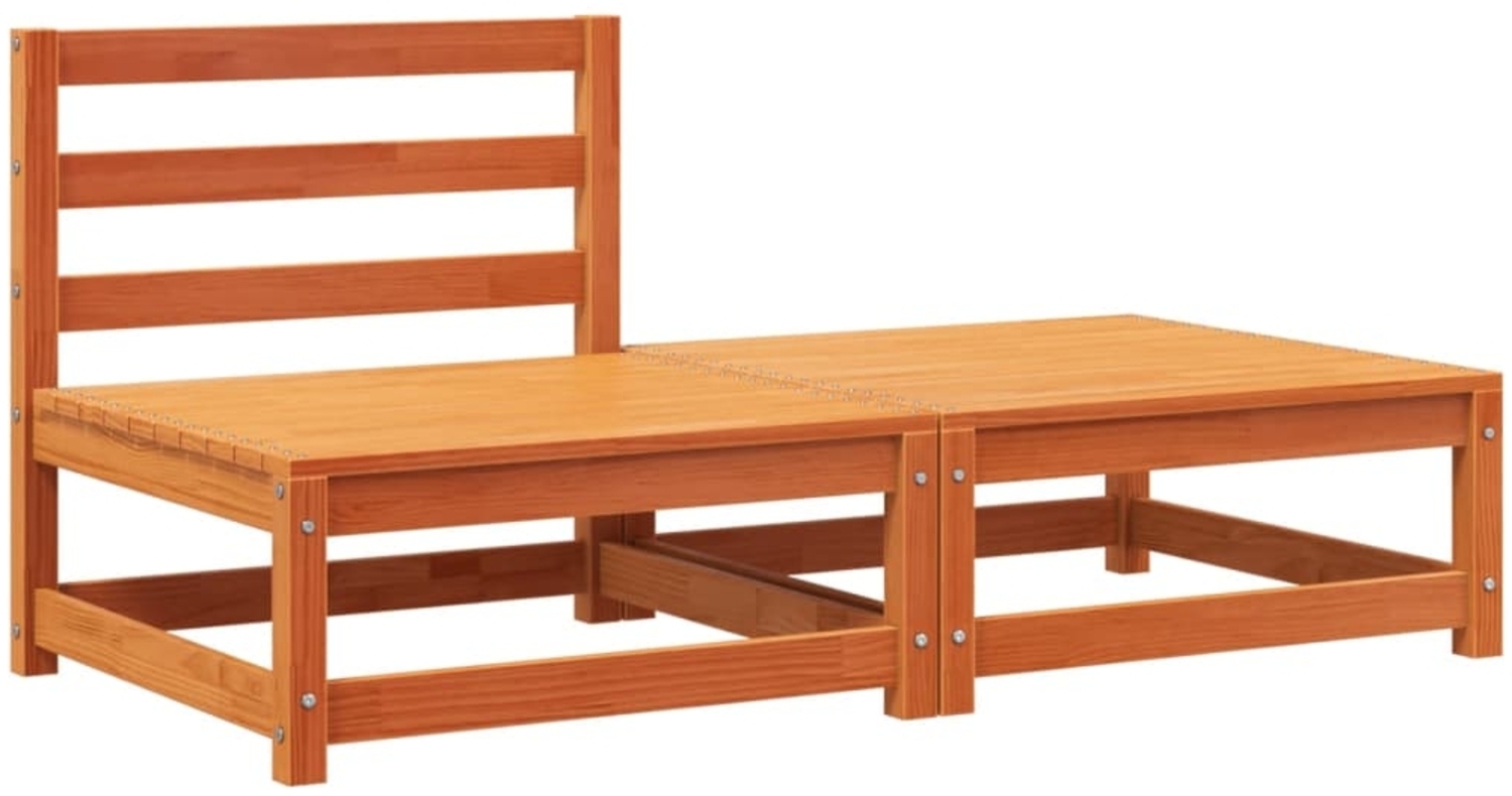 vidaXL Gartensofa ohne Armlehnen mit Fußhocker Wachsbraun Kiefernholz 837960 Bild 1