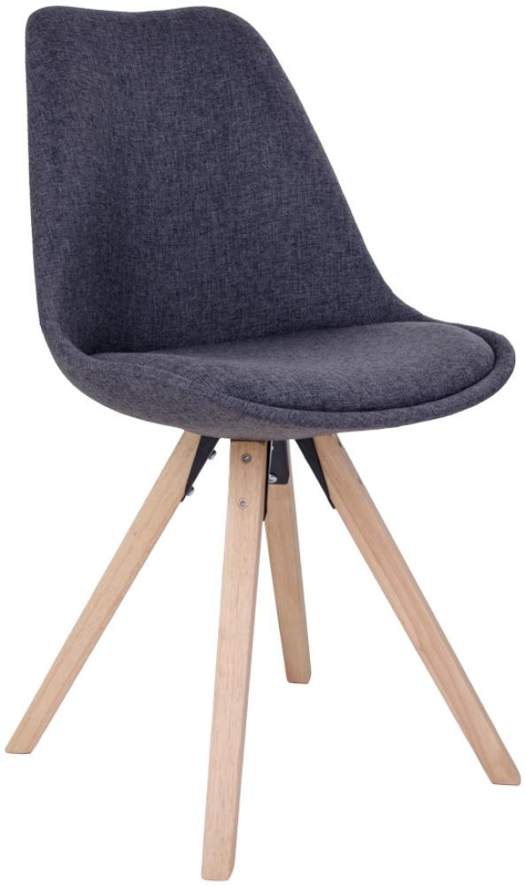 Design Stuhl SKAGEN (2er Set) dunkelgrauer Stoff + Holzbeine natural Bild 1