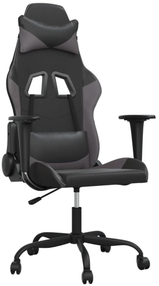 vidaXL Gaming-Stuhl mit Massagefunktion Schwarz und Grau Kunstleder 345403 Bild 1