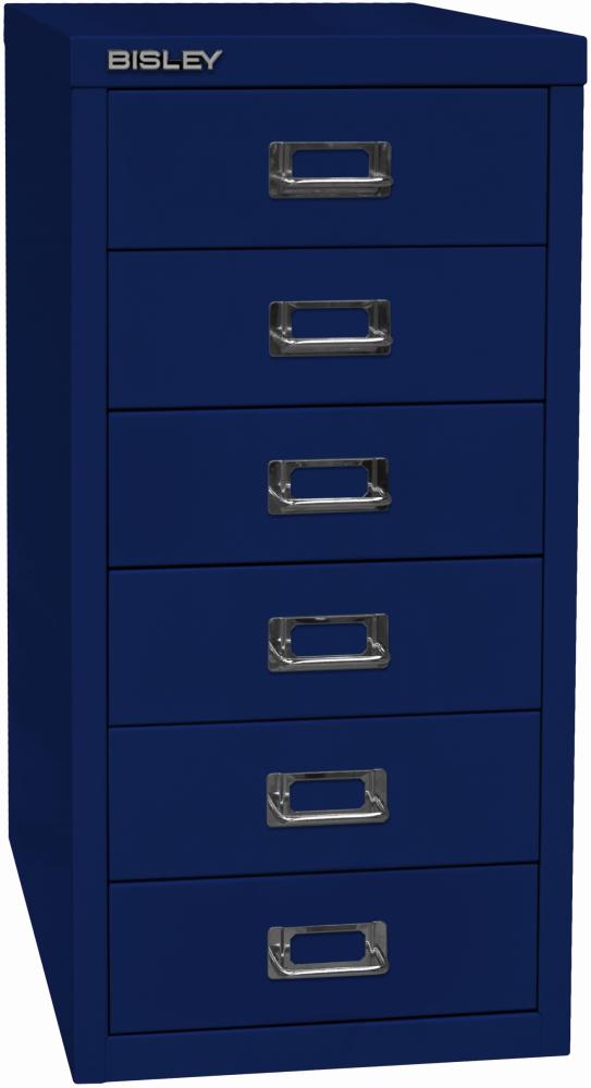 BISLEY MultiDrawer, 29er Serie, DIN A4, 6 Schubladen, Metall, 639 Oxfordblau, 38 x 27,9 x 59 cm Bild 1