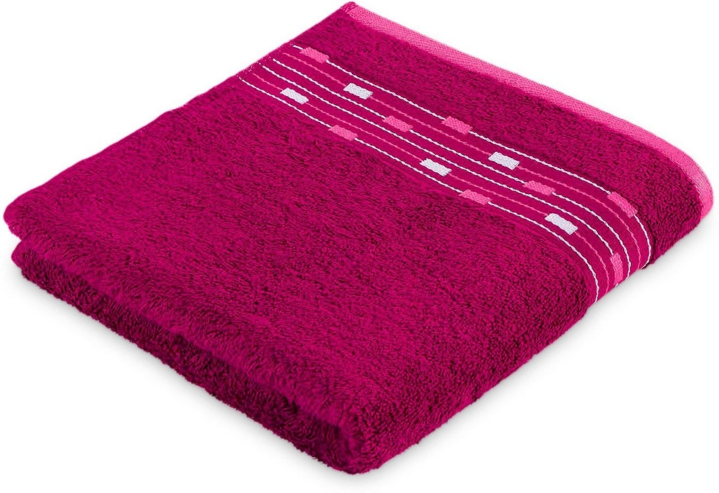 Möve for frottana Handtuch Magic Uni, Walkfrottee (1-St), mit Bordüre aus kleinen Rechtecken Bild 1