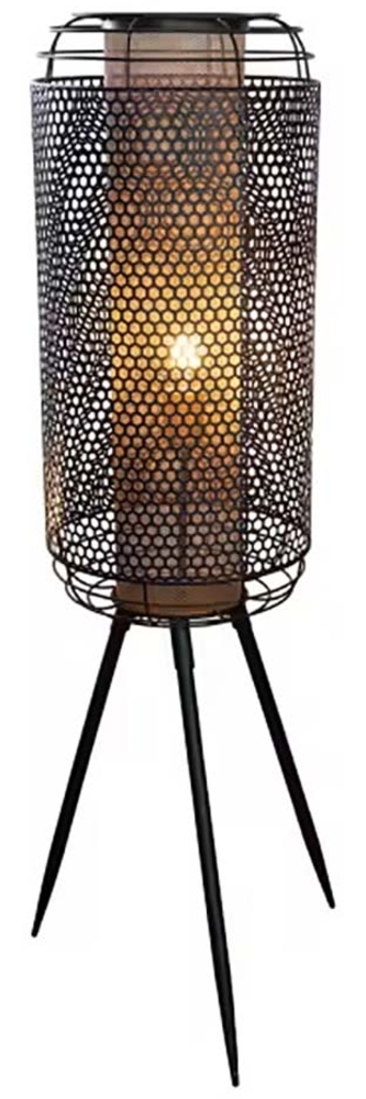 Stehleuchte, Metall, Schwarz, Gitter, Vintage, H 110 cm Bild 1