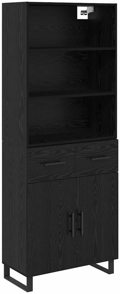 vidaXL Highboard Schwarz Eichen-Optik 69,5 x 34 x 180 cm 3416084 Bild 1