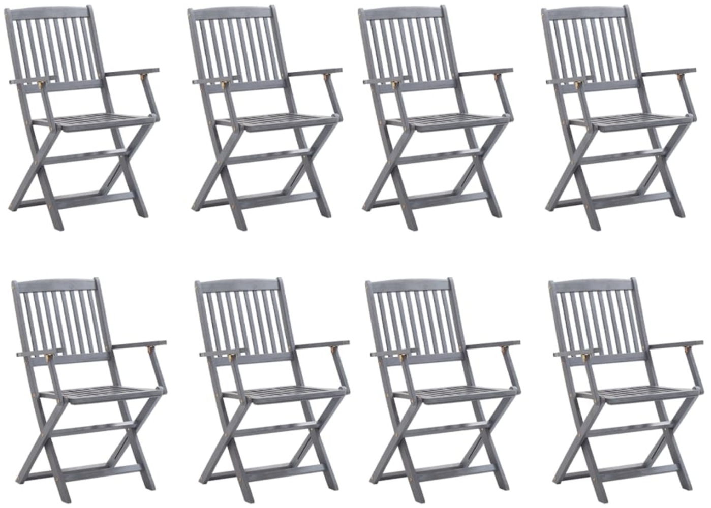 vidaXL Klappbare Gartenstühle 8 Stk. mit Kissen Massivholz Akazie 3078273 Bild 1